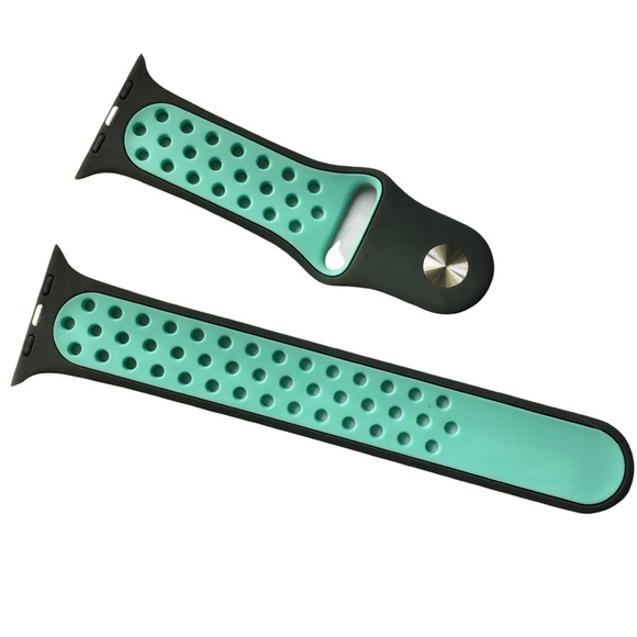 5/$20 NEW Gray Aqua Mint Silicone Sport Band Apple Watch 44/45/49 mm M/L - Picture 4 of 8